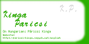 kinga paricsi business card