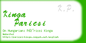 kinga paricsi business card